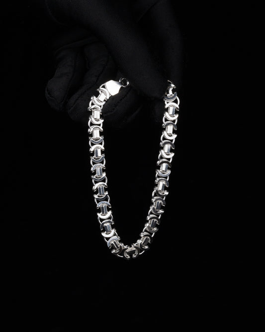 Flat Byzantine Armband 8mm - 925 Silver - Kejsar