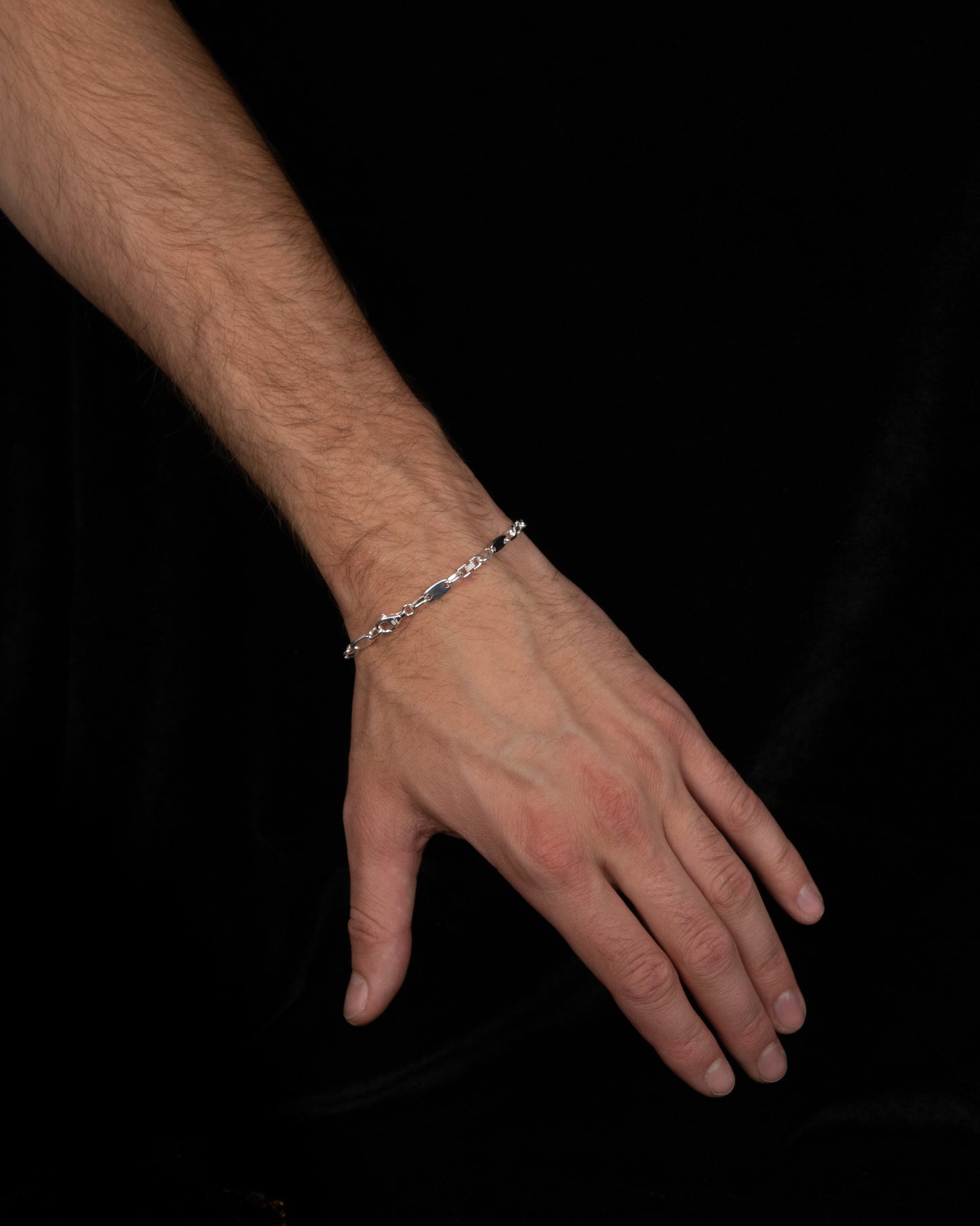 Plattenkette Armband 4mm - 925 Silver