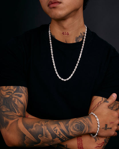 Diamond Cut Cordell Halsband 6mm - 925 silver