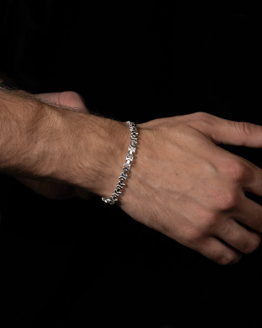 Flat Byzantine Armband 4mm - 925 Silver - Kejsar