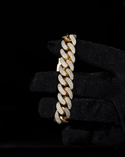 Iced out oval cuban link armband - Kejsar