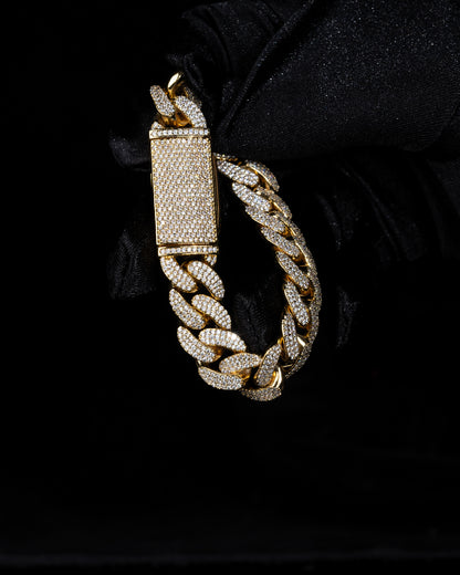 Iced out oval cuban link armband - Kejsar