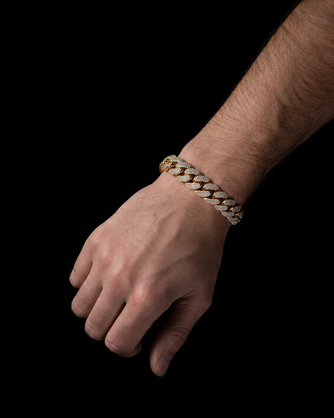 Iced out oval cuban link armband - Kejsar
