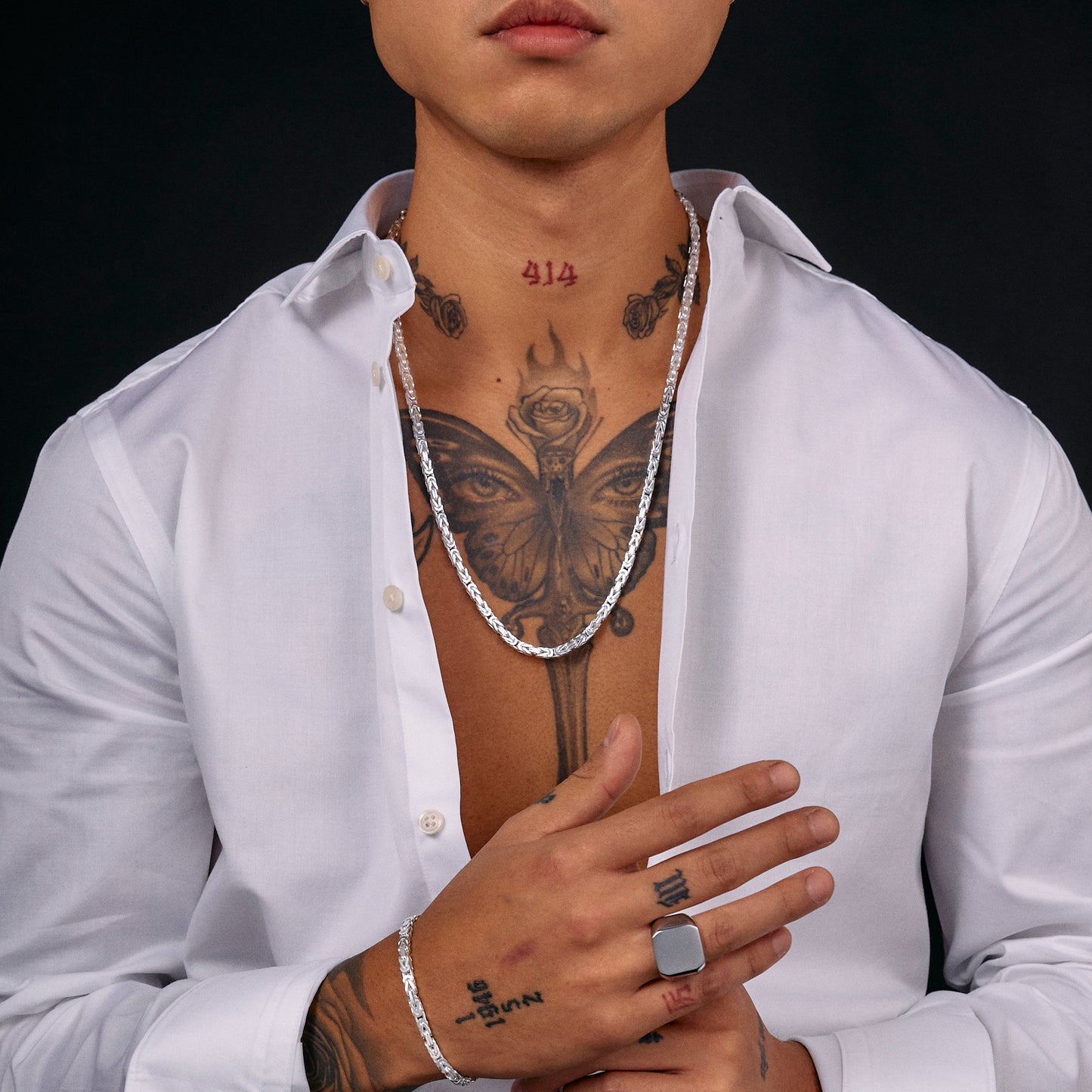 Kejsarlänk Halsband 4.5mm - 925 Silver