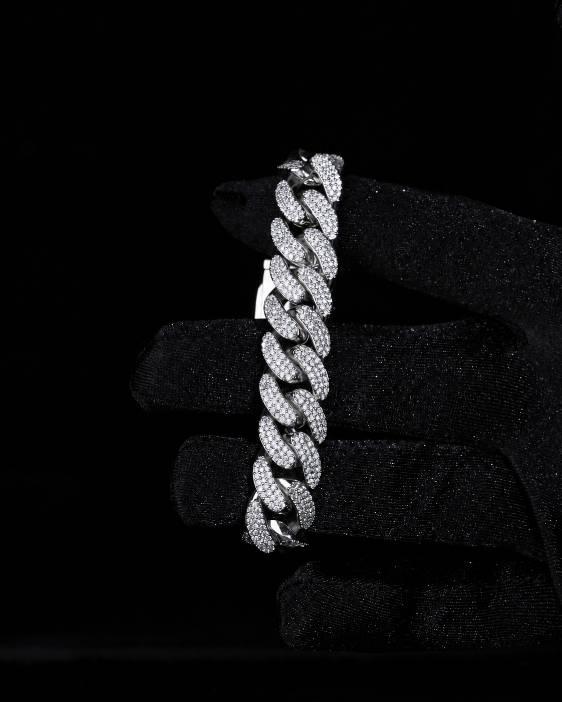 Iced out oval cuban link armband - Kejsar
