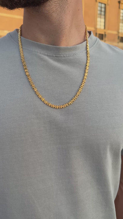 Flat Byzantine Halsband 4mm - 925 Silver